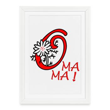 Maman Mamie Cœur - Affiche encadrée (27 × 37 cm) - blanc - Devant