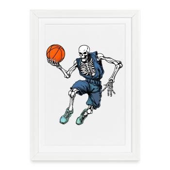Skeletons Basketball / Hooper - Framed poster (27 × 37 cm) - white - Front