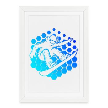 Œuvres d’art propres pour snowboard féminin - Affiche encadrée (27 × 37 cm) - blanc - Devant