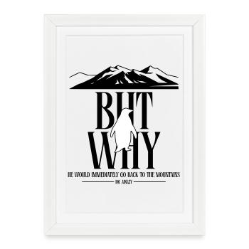 But Why Penguin Meme Minimalist Art - Framed poster (27 × 37 cm) - white - Front