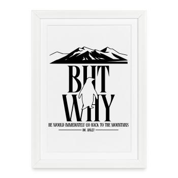 But Why Penguin Meme Minimalist Art - Framed poster (27 × 37 cm) - white - Front