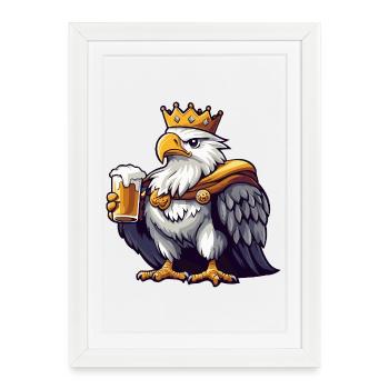 Eagle Beer King - Affiche encadrée (27 × 37 cm) - blanc - Devant