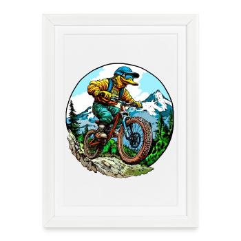 Canard VTT - Affiche encadrée (27 × 37 cm) - blanc - Devant