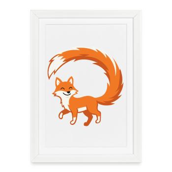 Firefox Longue Queue ! - Affiche encadrée (27 × 37 cm) - blanc - Devant