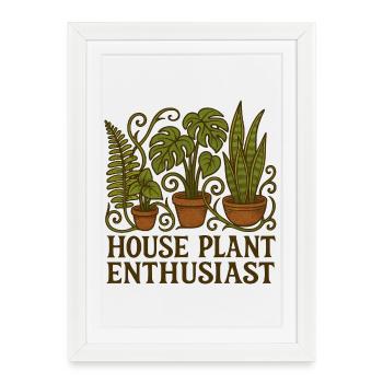 Passionné de plantes d’intérieur - Affiche encadrée (27 × 37 cm) - blanc - Devant