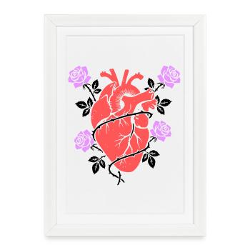 Anatomical Heart Roses Multicolored - Framed poster (27 × 37 cm) - white - Front