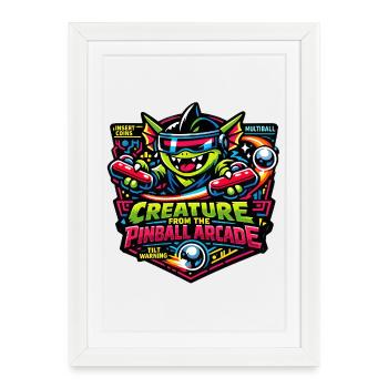 Créature du flipper Arcade Monster Retro - Affiche encadrée (27 × 37 cm) - blanc - Devant