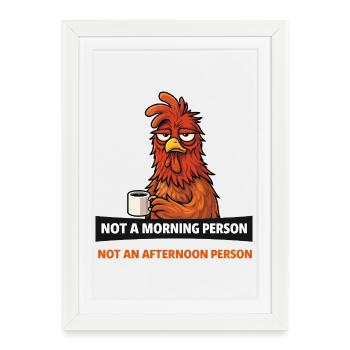 Grognon Pas du matin - Affiche encadrée (27 × 37 cm) - blanc - Devant