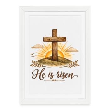 he is risen - Framed poster (27 × 37 cm) - white - Front