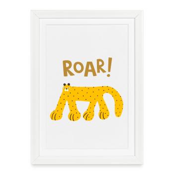 Roar Wild Animal Funny Cute Wildlife Design - Framed poster (27 × 37 cm) - white - Front