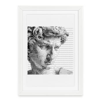 Portrait en demi-teinte de David Michelangelo - Affiche encadrée (27 × 37 cm) - blanc - Devant