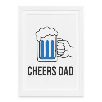 Santé conviviale Papa Chope de bière - Affiche encadrée (27 × 37 cm) - blanc - Devant