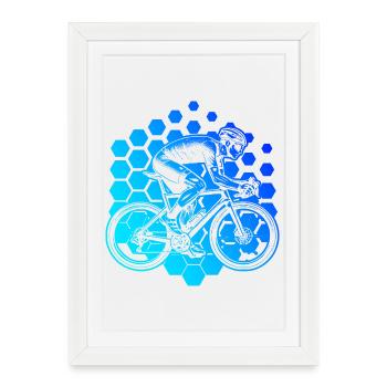 Idée cadeau pour un vélo de route avec vélo de route - Affiche encadrée (27 × 37 cm) - blanc - Devant
