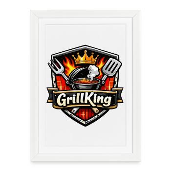 Bouclier de flamme GrillKing - Affiche encadrée (27 × 37 cm) - blanc - Devant