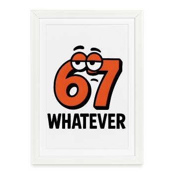 Six Seven Whatever Italian Brainrot Humor Meme - Framed poster (27 × 37 cm) - white - Front