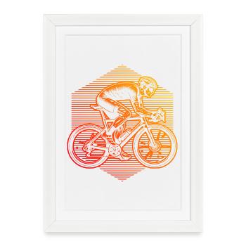 Idée cadeau pour un vélo de route avec vélo de route - Affiche encadrée (27 × 37 cm) - blanc - Devant
