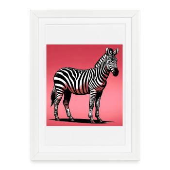 zèbre - Affiche encadrée (27 × 37 cm) - blanc - Devant