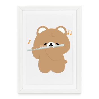 Sérénade de la Flûte d’Ours - Affiche encadrée (27 × 37 cm) - blanc - Devant