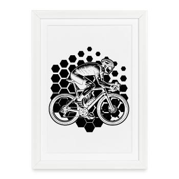 Idée cadeau pour un vélo de route avec vélo de route - Affiche encadrée (27 × 37 cm) - blanc - Devant