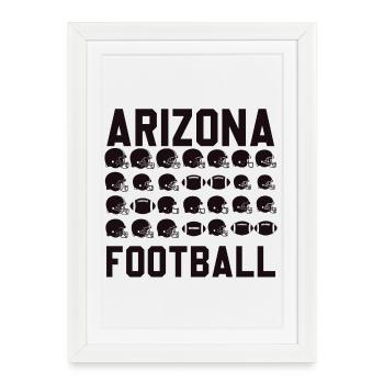 Arizona Football Helmet Mosaic - Framed poster (27 × 37 cm) - white - Front
