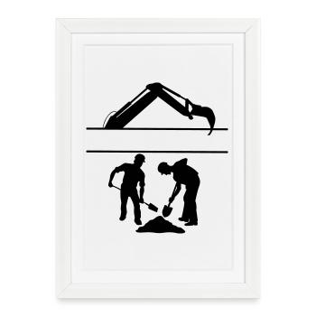 Groundworkers Custom – Digging Team - Framed poster (27 × 37 cm) - white - Front