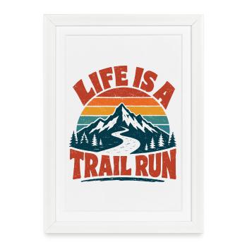Course en sentier : Nature’s Treadmill Floral - Affiche encadrée (27 × 37 cm) - blanc - Devant