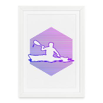 Cadeau de kayak en eaux vives pour un conducteur de rafting en eaux vives - Affiche encadrée (27 × 37 cm) - blanc - Devant