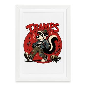 Tramps Streetpunk Wolf - Framed poster (27 × 37 cm) - white - Front
