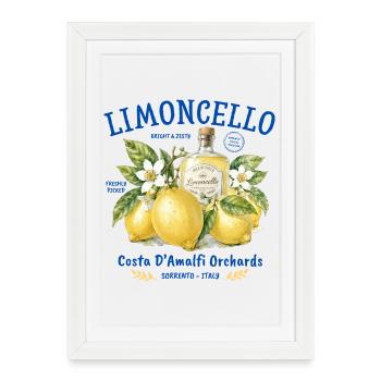 Limoncello Lemon Fruit Label Sorrento - Framed poster (27 × 37 cm) - white - Front