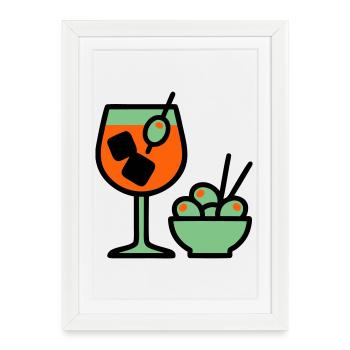 Martini Cocktail Graphic - Framed poster (27 × 37 cm) - white - Front