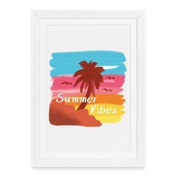 Summer Vibes - Framed poster (27 × 37 cm) - white - Front