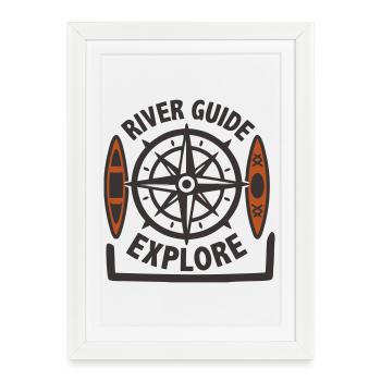 Icône Explore Canoe Compass - Affiche encadrée (27 × 37 cm) - blanc - Devant