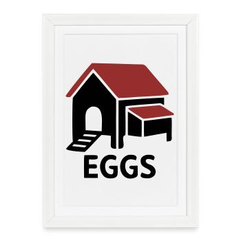 Insigne des œufs de poulailler - Affiche encadrée (27 × 37 cm) - blanc - Devant