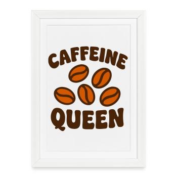 Caffeine Queen Beans Logo - Framed poster (27 × 37 cm) - white - Front