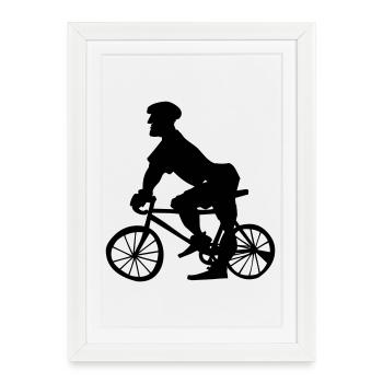 Police de bicyclette - Affiche encadrée (27 × 37 cm) - blanc - Devant