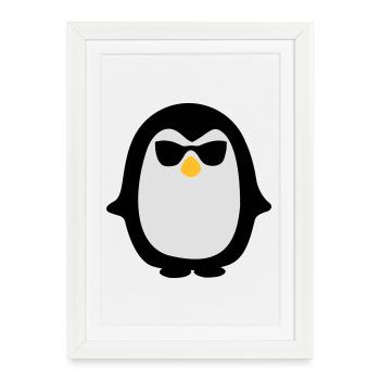 pinguin - Framed poster (27 × 37 cm) - white - Front