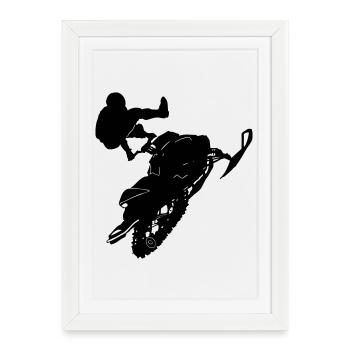 Snowmobile cleasanna tiománaí - Framed poster (27 × 37 cm) - white - Front