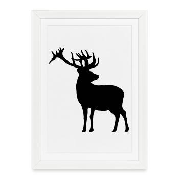 deer - Framed poster (27 × 37 cm) - white - Front