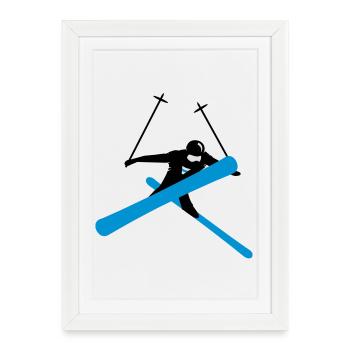 Freestyle skiing - Framed poster (27 × 37 cm) - white - Front