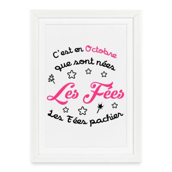 fille / fée / princesse / bébé - Affiche encadrée (27 × 37 cm) - blanc - Devant