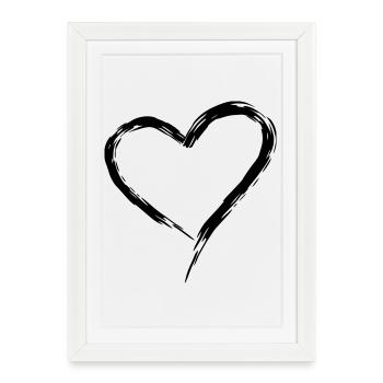 heart love bride love frame wedding lol big es - Framed poster (27 × 37 cm) - white - Front