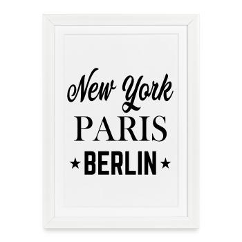 Top villes du monde - Affiche encadrée (27 × 37 cm) - blanc - Devant