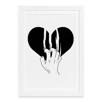 Amour déchiré au cœur brisé - Affiche encadrée (27 × 37 cm) - blanc - Devant