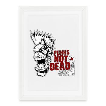 Punks not dead - Framed poster (27 × 37 cm) - white - Front