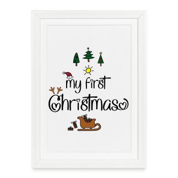 Mon premier Noël - Affiche encadrée (27 × 37 cm) - blanc - Devant