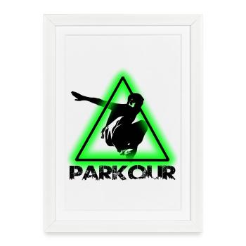 Parkour - Affiche encadrée (27 × 37 cm) - blanc - Devant