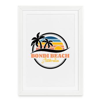 Bondi Beach - Sydney Australie - Affiche encadrée (27 × 37 cm) - blanc - Devant