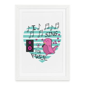 Je chante gratuitement - Affiche encadrée (27 × 37 cm) - blanc - Devant
