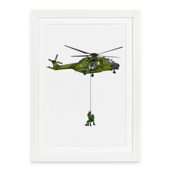 Helicopters in action - Framed poster (27 × 37 cm) - white - Front