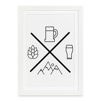 Beer - Framed poster (27 × 37 cm) - white - Front